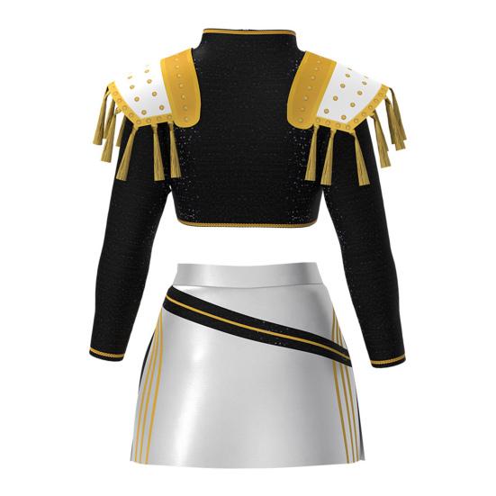 Kids Girls Demon Costume Stand Collar Coat T-shirt Shorts Set Children Printed Design Cosplay Performances Costumes