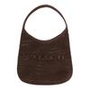 Brooklyn 40 Mesh Texture Design Brand Logo Cellulose Material Shoulder Bag Large Size Women's Brown