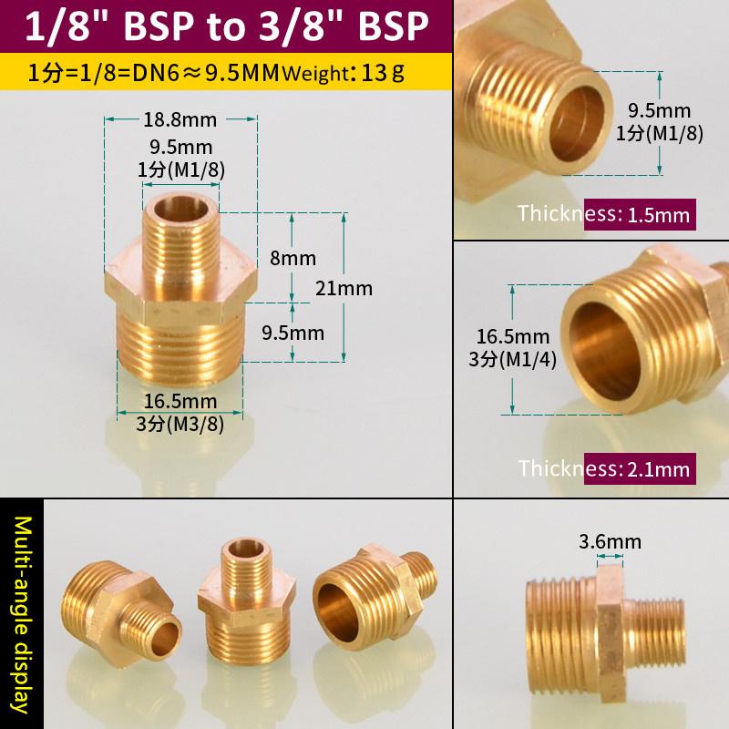 Латунный трубный шестигранный ниппельный фитинг 1/8" 1/4" 3/8" 1/2" 3/4" 1" BSP наружная резьба быстроразъемный адаптер соединитель для воды нефти газа