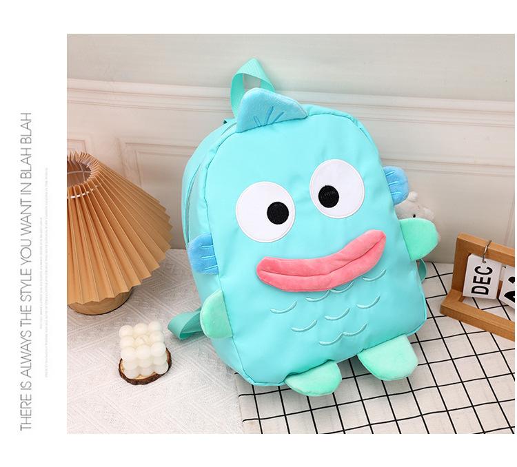 2025 новый милый мультяшный рюкзак в виде рыбы с большим ртом, уродливо-милый синий школьный рюкзак большой вместимости, мужской и женский