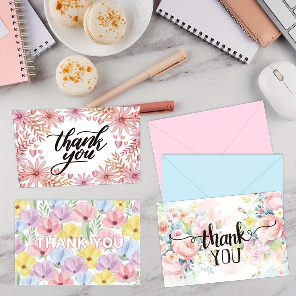 18sheets THANK YOU Greeting Card Set English Blank Envelope Message Blessing Thank You Card Set Holiday DIY Handwritten Blessing Card