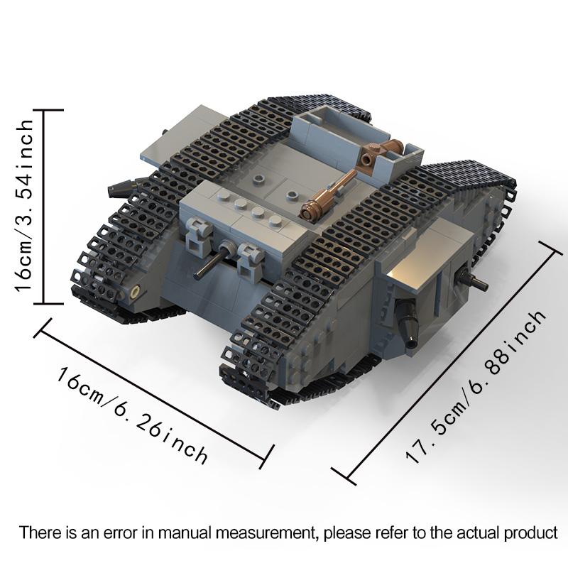 MOC Military Tank Building Blocks Heavy KV44 Tank Model Vehicle with Dozer Blade Classic Toys Adult Collections Gifts