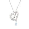 Cinderella Princess Pendant Necklace 10K White Gold Diamond Blue Topaz Heart Swaying Popular Glass Shoe OPCDS20226 [Disney]