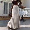 Korean Fashion Autumn Winter Women Maxi Long Skirt High Waist Black Beige Grey Knitting Pleated Skirt Thick Warm Knitted Elegant Skirts