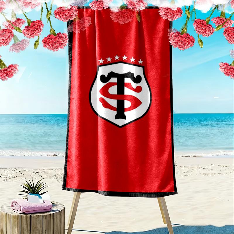 Пляжное полотенце с принтом Stade Toulousain, Большое мягкое быстросохнущее полотенце для пляжа, кемпинга, плавания