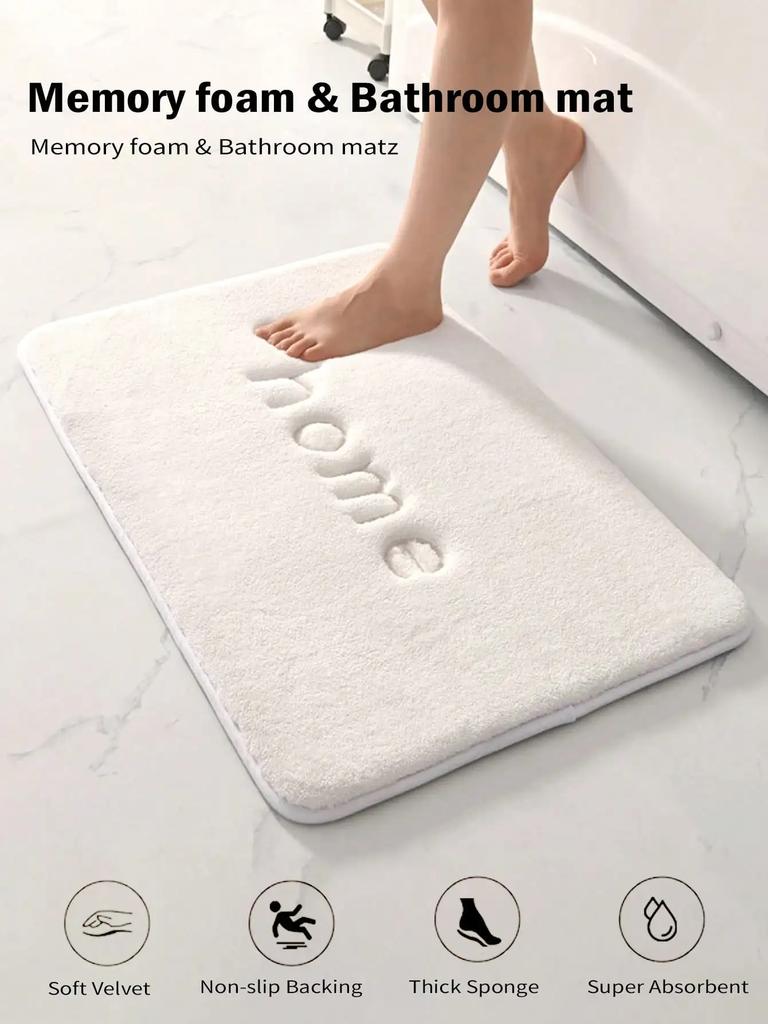 Коврик для ванной Leeseph из пены с эффектом памяти, коралловый бархат, супер нескользящие быстро впитывающие воду коврики для ванной комнаты, мягкие и удобные