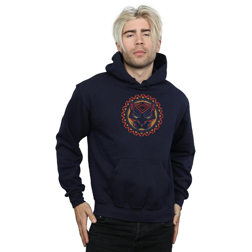 Marvel Mens Black Panther Tribal Panther Icon Hoodie