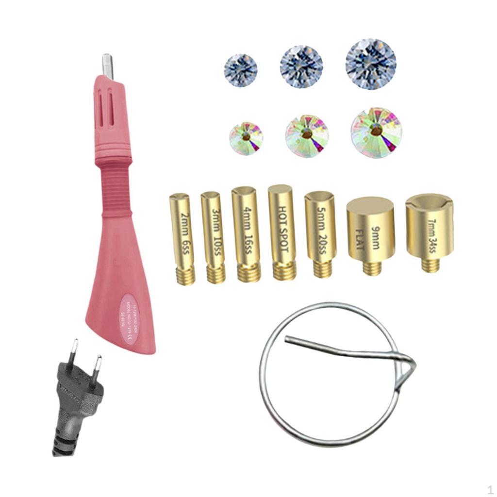 Fixed GEM Craft Applicator with 7 Tips for Card Making Clothes Embossing Pink