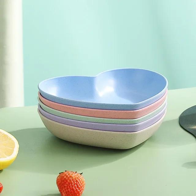 Квадратная мусорная тарелка, костяная тарелка, пищевая тарелка, фруктовые закуски, походная столовая посуда, тарелка в форме сердца, салатницы