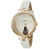 Fieldwork Analog Watch with Cat Pattern and Leather Strap, ST162-1, Women's, White