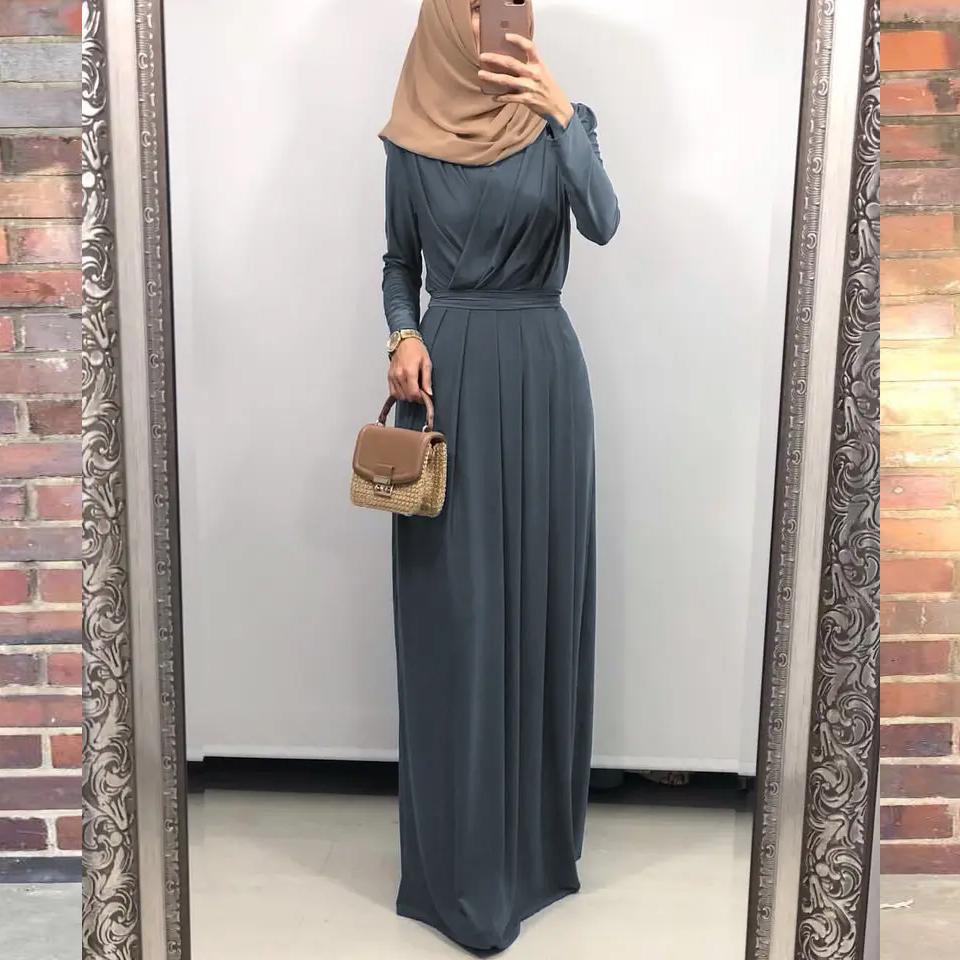 Женское мусульманское платье абайя, платье с высокой талией на Ближнем Востоке, музыкальное платье для Рамадана, элегантное клубное вечернее платье, женская исламская одежда