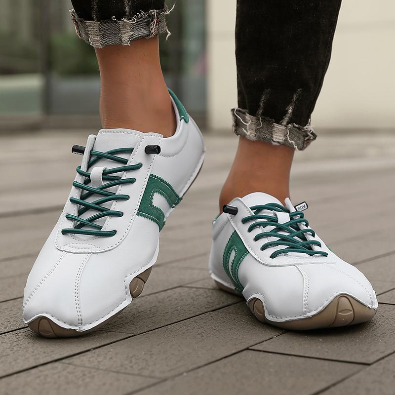 Обувь женская 2024 года, тренд, новая плоская подошва, походная, для активного отдыха, модная, белая, теннисная, спортивная, британская, деловая, повседневная, кожаная обувь