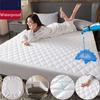 Waterproof Quilted Fitted Sheet Washable Bed Cover Queen Breathable Bedcloth Bedspread Bed Protector Pad (No Piollowcase)