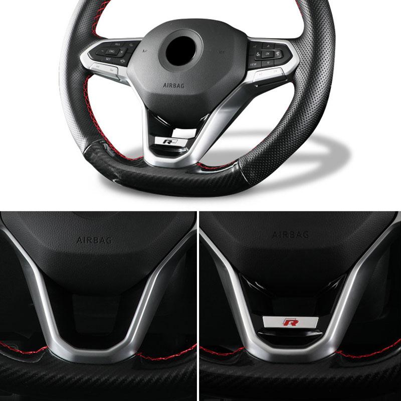 DOG1 ABS Car Badge Steering Wheel Sticker for Volkswagen VW RLINE POLO Golf MK4 Tiguan Passat MAGOTAN 4MOTION Jetta Touran
