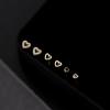3Pcs/Set Diamond Love Heart Stud Earrings Women'S Earrings Mini Delicate Earrings Jewelry