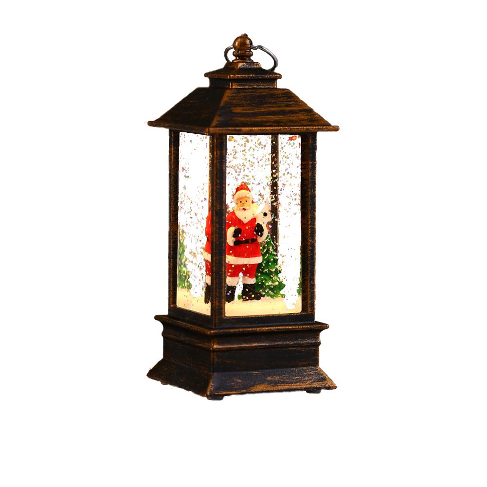 Christmas Snow Lantern Telephone Booth Battery Operated With Swirling Glitter 5“ x 2” x 2”for Xmas Home Decoration