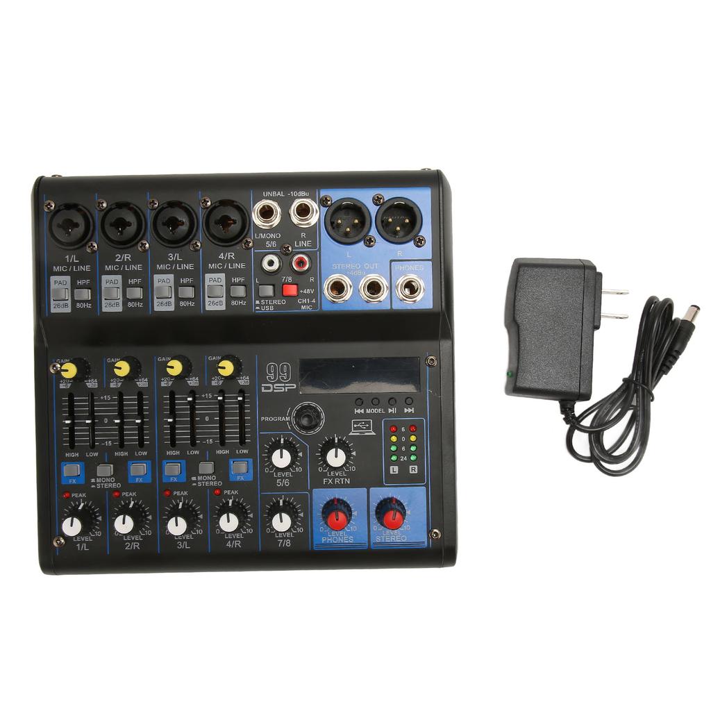 Звуковой микшер 8-канальный звуковой микшерный пульт 99 DSP-эффектов Bluetooth MP3 цифровой микшер для студийной сцены