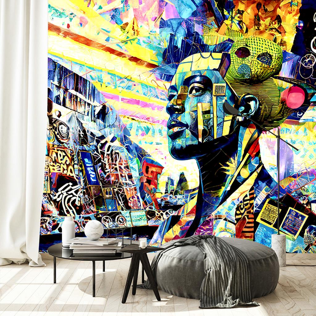 Обои Красочная женщина Абстракция