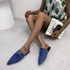 2024 New Womens Slippers Pointed Toe Denim Jeans Flat Slipper Slingbacks Womens Shoes Fashion Sandals Ladies Casual Shoes
