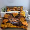 Autumn Cat Art Decoration Set Bedding Set with 1 Duvet Cover 2 Pillowcases Single Double King Queen, Gift