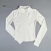 Women Sports Jacket Full Zip High Elasticity Yoga Jacket Stand Collar Slimming Fitness Top for Running Yoga Workout