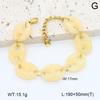 Stainless Steel Gold Color Bracelets with White Pearl Accents Mesh Band Flower Detail and Chunky Link Chain Designs for Women