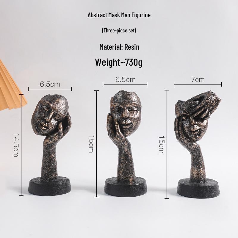 Nordic Minimalist Silver Thinker Sculpture for Home and Hotel Decor