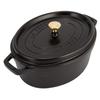 Staub Pico Cocotte Oval 29cm Black 1102925 Two Handed Pot Enamel Pot Oval Brater Black Pico Cocotte Stylish Pot Pan Cookware Kitchen Supplies [Staub]