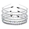 New Silver Pearl Rhinestone Bridal Headpiece Set - Narrow Metal Headbands with Hair Accessories