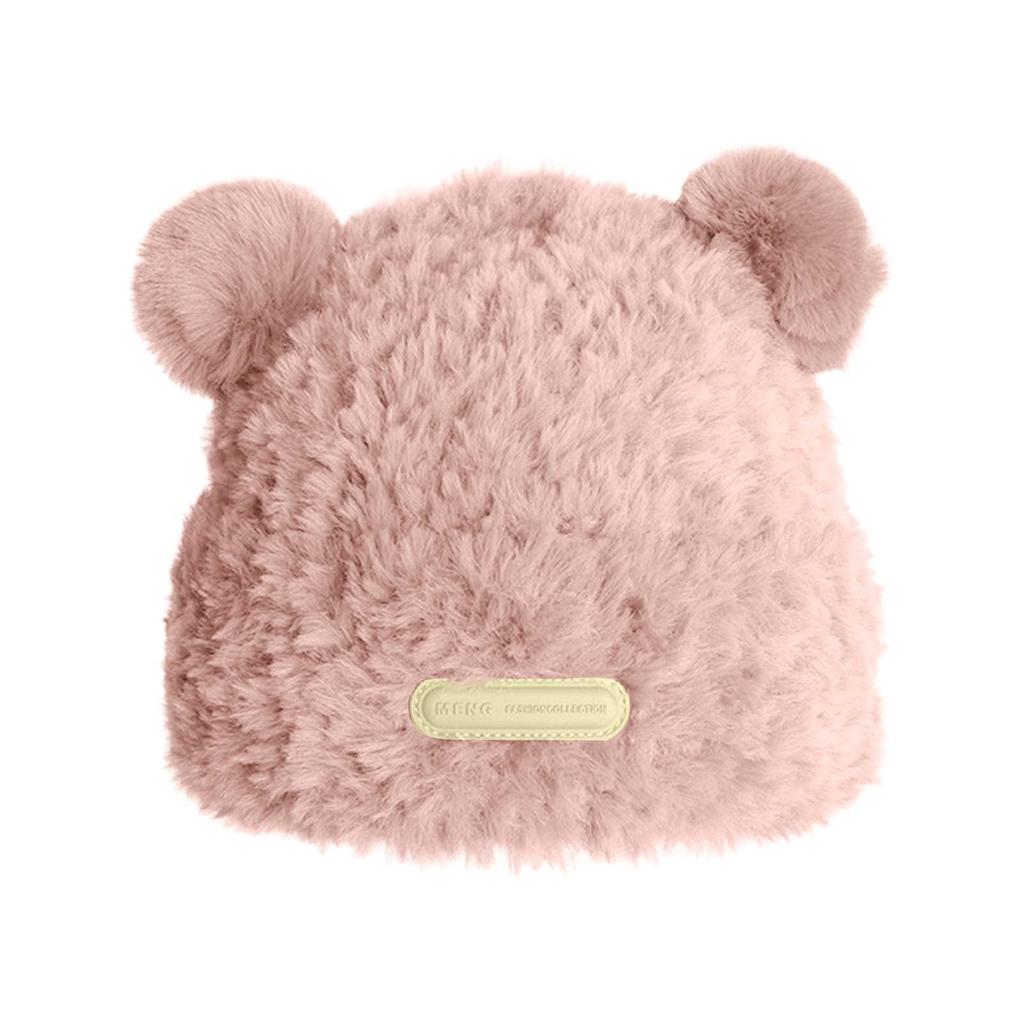 Милая шапка, женская зимняя плюшевая теплая вязаная шапка с большой окружностью головы