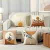 4pcs Bohemian Sun & Leaf Geometric Print Pillow Covers - Soft Decorative Cushion Covers with Zipper Closure, Machine Washable, Multiple Sizes for Livi