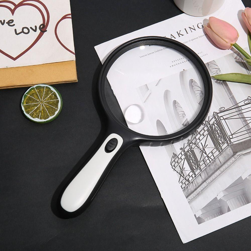15-кратная лупа с большой линзой, белая, прочная ручная лупа, для газет