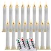6/18/24Pc 6.6inch LED Flameless Taper Candles with Remote Flickering CandleSticks Plastic Window Candles for Halloween Christmas