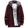 Mens Baggy Full Zip Sweater Coats Hooded Casual Warm Tops Plain Outwear Jackets