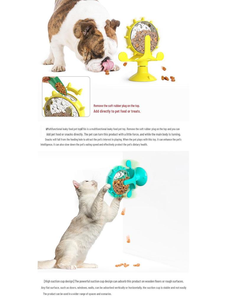 Pet Toys: Small Puppy Teaser & Cat Slow Feeder Windmill