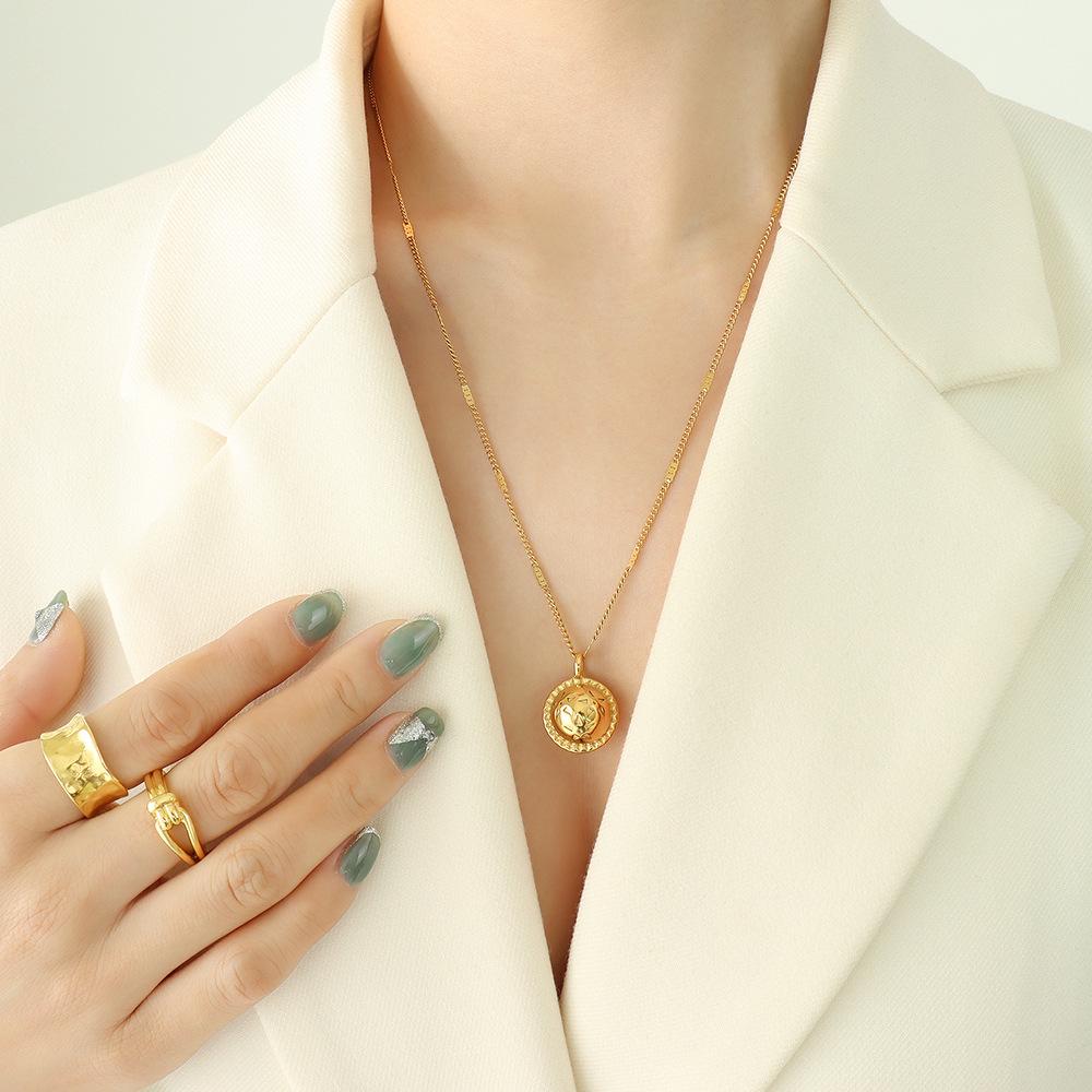 Новый французский темперамент, летняя ниша, не выцветает, титановая сталь, ретро-планета, цепочка на ключицу из титановой стали с золотым покрытием