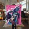 Lucario 4  Print Flannel Blanket, High quality Comfortable for All Seasons, Home Decor, Warmth and Comfort