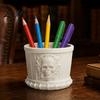 Office Desk Accessories Gothic Skull Pen Holder, 3D Printed PLA Stationery Organizer, Unique Organization Halloween Theme Container for Makeup Brushes
