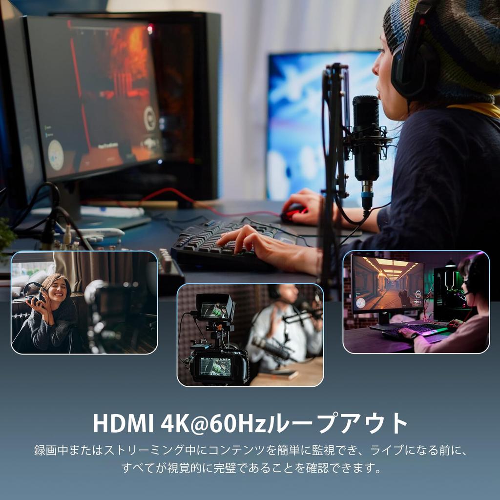 WAVLINK 4K HDMI Карта захвата видео, HDMI видеозахватчик для потоковой передачи в реальном времени с ультранизкой задержкой, потоковой передачи игр, поддерживает VRR, Plug and Play,