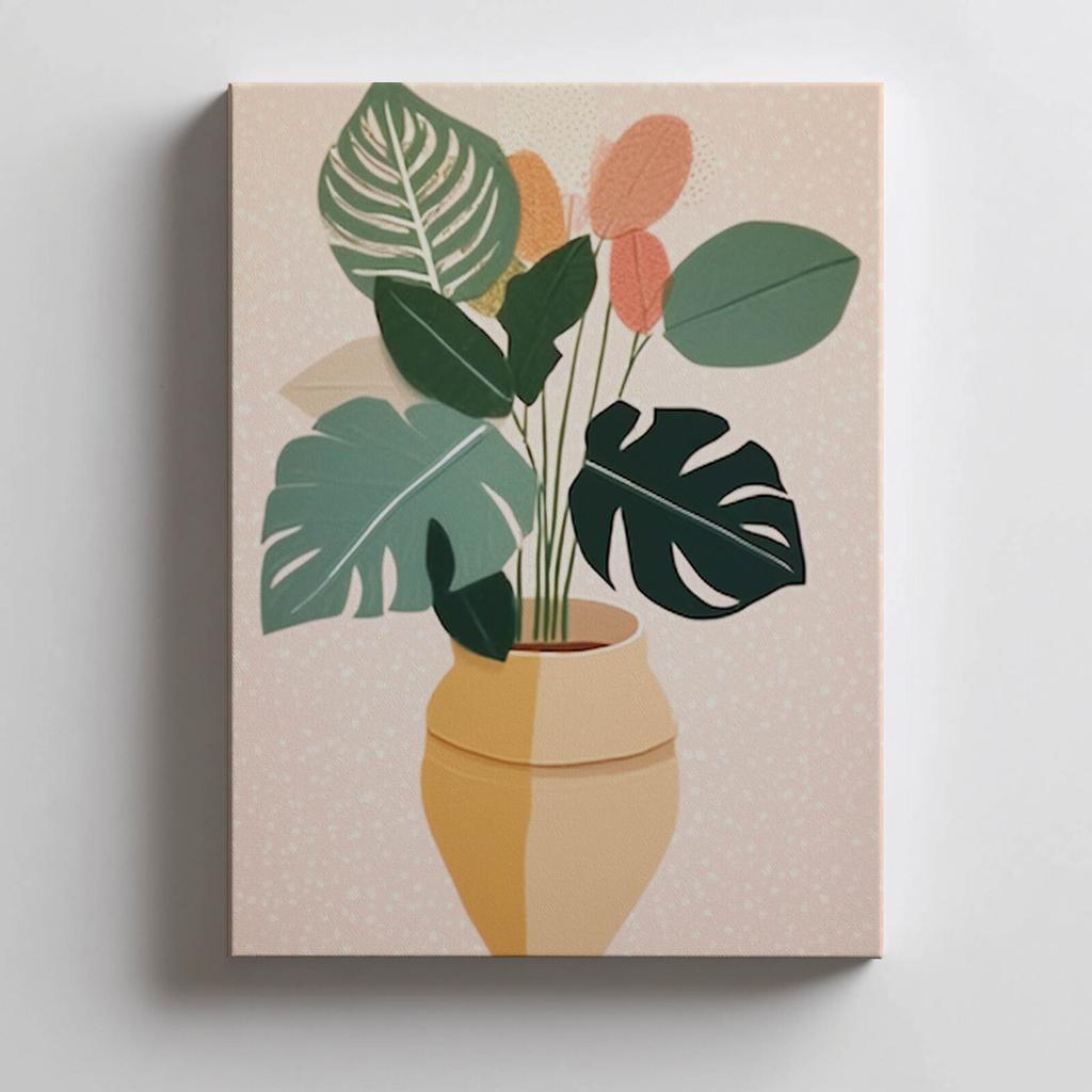 Roślina W Doniczce Boho Roślina W Doniczce Boho, 70X100 Cm, Bez Ramy, Papier Matowy 230 Gsm