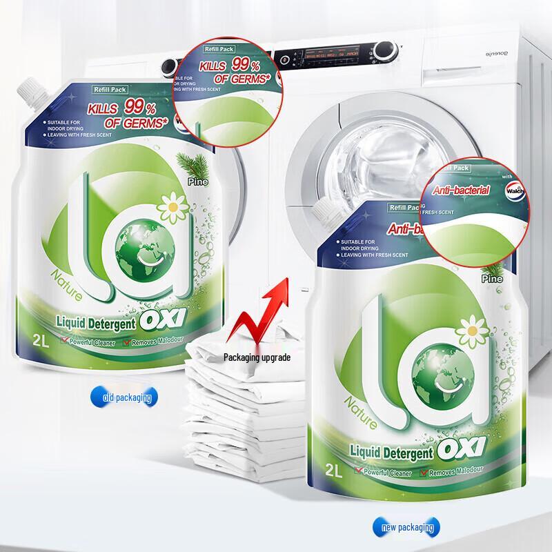 Walch Oxygen Laundry Detergent Refill, Pine Scent, 3x2L