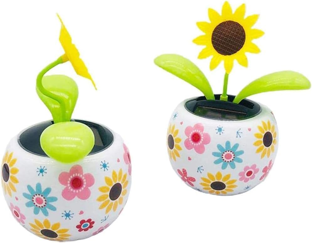 Solar-Powered Swinging Sunflower Ornament – Creative Desktop and Car Decoration Toy, Colorful