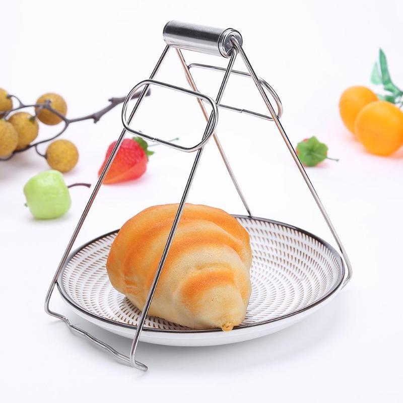 Bowl Holder Clamp Pot Pan Gripper Clip Hot Dish Plate Bowl Clip Scald Proof Antiskid Tongs Stainless Steel Handle Kitchen Good