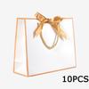 WTEMPO Ribbon Bow Paper Bags with Handles DIY Universal Packaging Bags Simple Elegant Shopping Bags Perfect for Birthday Wedding and Other Festivals