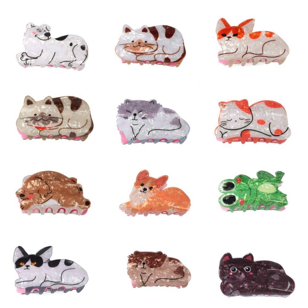 Dog Cat Hair Claw Cartoon Acrylic Animal Hair Clip Cute Animal Shark Clip  Party