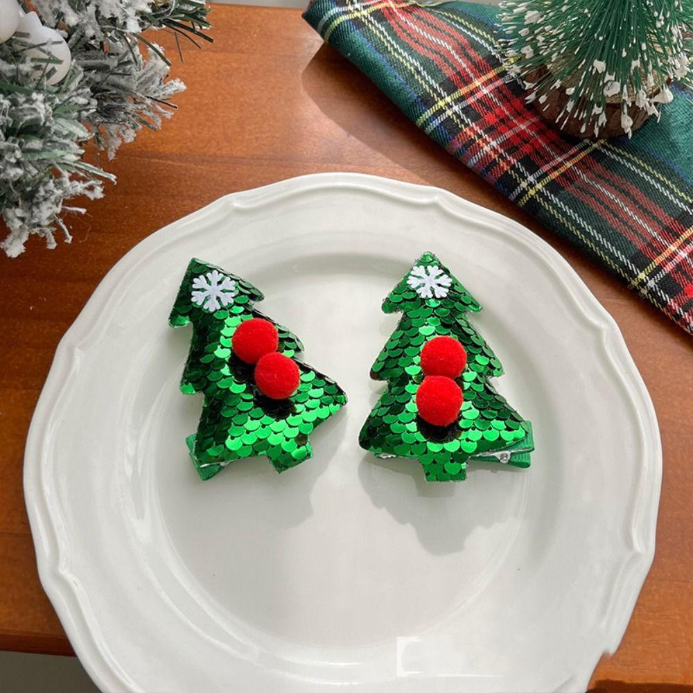 Lovely Merry Christmas Decor Christmas Hairpin Sequin Santa Claus Children Antler Hair Clip Deer Horn Cloth Children's