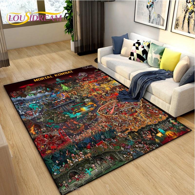 Fashion M-Mortal-Kombat Game Carpet for Living Room Bedroom decor Area Rugs Kitchen Door Unslip Floor Mat Alfombra Birthday gift