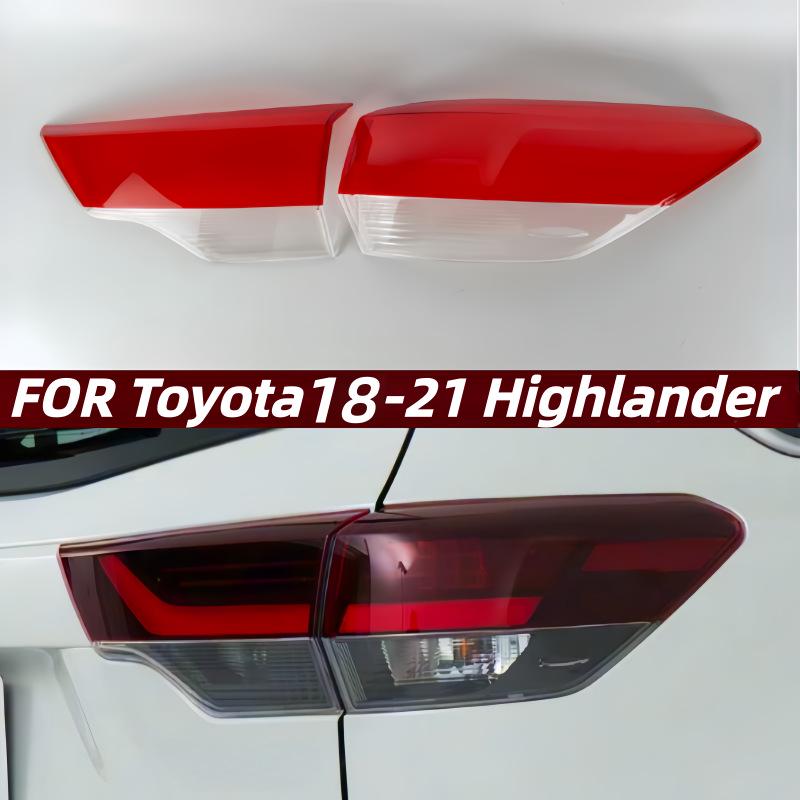 Накладка на задний фонарь Toyota Highlander (2018-2021 гг.), Красный Прозрачный