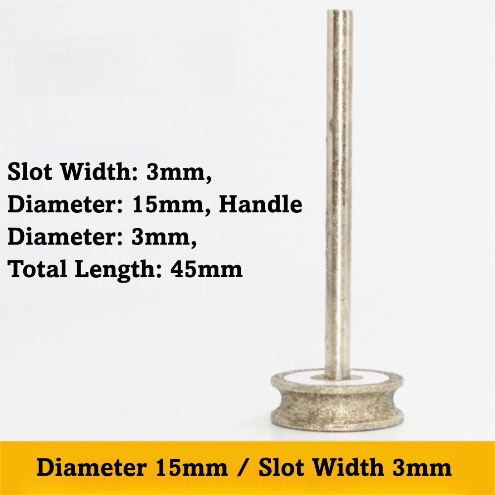 Вогнутый алмазный шлифовальный круг 2-8 мм Размер Диаметр хвостовика 3 мм Вращающийся шлифовальный инструмент Полировальный круг Керамическая заточка