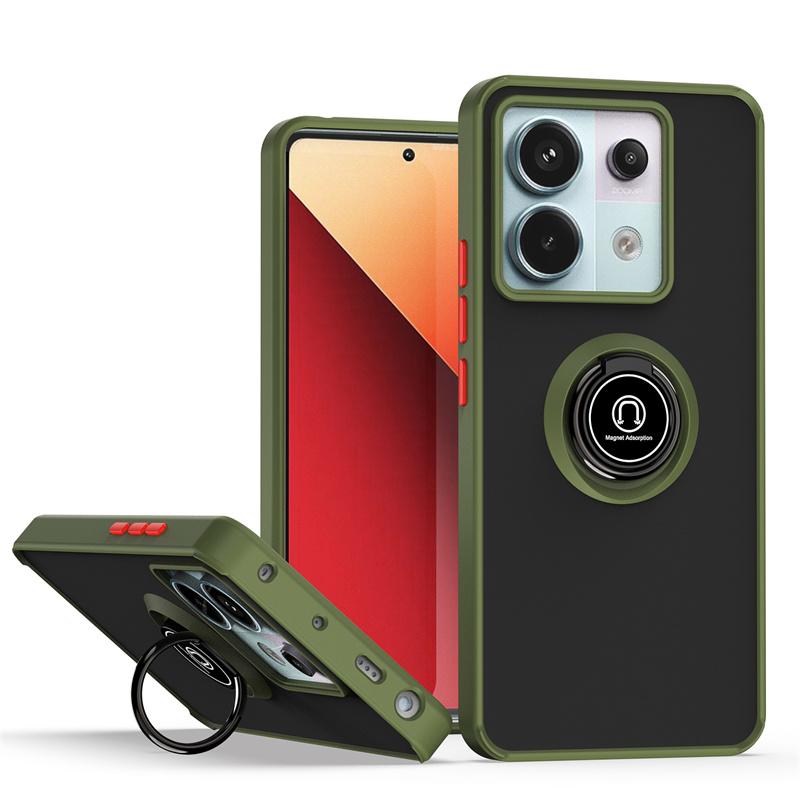 Матовый защитный чехол для Xiaomi Poco F6 Pro F5 X6 X5 M6 M5 M4 5G, чехол-кольцо с магнитным держателем, подставкой, противоударным чехлом
